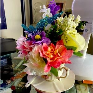 Handmade Tea Cup floral arrangement